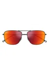 Maui Jim Mikioi Titanium Rectangular Sunglasses In Black