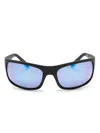 Maui Jim Mirrored Rectangle-frame Sunglasses In Black