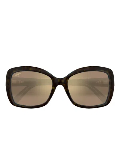 Maui Jim Mj0735s Tortoiseshell Sunglasses In Green