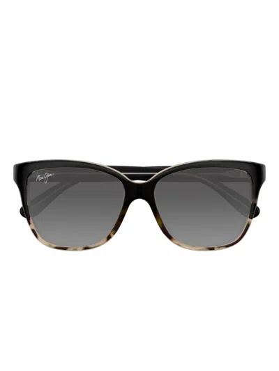 Maui Jim Mj0744s Cat-eye Sunglasses In Black