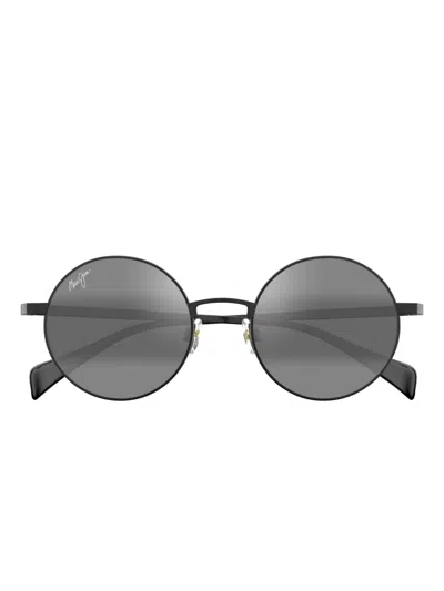 Maui Jim Mokupuni Round Sunglasses In Black