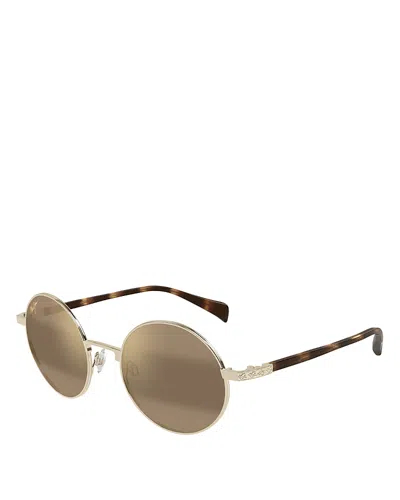 Maui Jim Mokupuni Round Sunglasses, 52mm In Gold