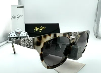 Pre-owned Maui Jim Monstera Leaf Mj 747-05t Tokyo 24k Tortoise Grey Polarized Sunglasses In Neutral Grey Polarized
