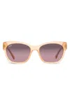 Maui Jim Monstera Leaf Mj747 Sunglasses Woman Sunglasses Gold Size 57 Acetate, Metal In 粉色