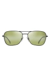 Maui Jim Naauao 58mm Polarizedplus2® Gradient Aviator Sunglasses In Matte Black Varnish