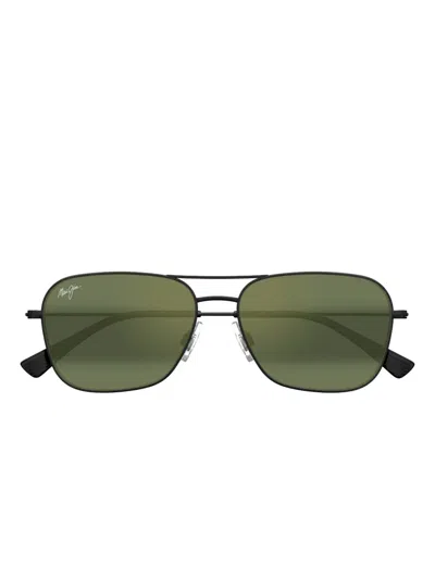 Maui Jim Na‘auao Pilot-frame Sunglasses In Green