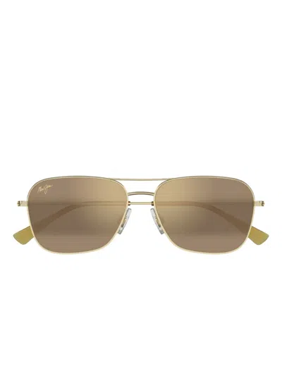 Maui Jim Na'auao Square-frame Sunglasses In Brown