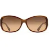 Maui Jim Nalani 61mm Polarized Square Sunglasses In Tortoise/white/blue