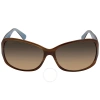 Maui Jim Nalani Polarized Hcl Bronze Rectangular Ladies Sunglasses Hs295-03t 61 In Blue / Bronze / Tortoise / White