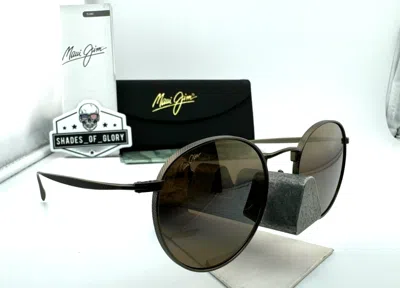 Pre-owned Maui Jim Nautilus Mj 544n-20c Asian Fit Titanium Hcl Bronze Polarized Sunglasses