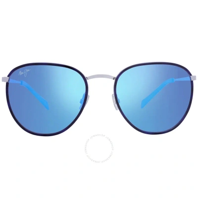 Maui Jim Noni Blue Hawaii Pilot Unisex Sunglasses B854-03 54 In Blue / Navy / Silver