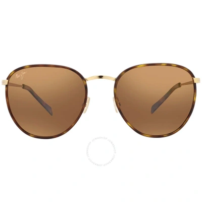 Maui Jim Noni Hcl Bronze Oval Unisex Sunglasses H854-10 54 In Bronze / Gold / Tortoise