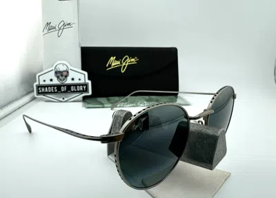 Pre-owned Maui Jim North Star Mj 757-17m Silver W/ Neutral Grey Polarized Round Sunglasses