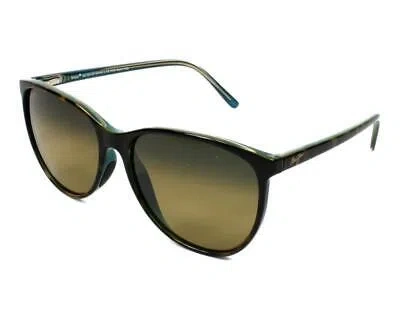 Pre-owned Maui Jim Ocean Polarized Sunglasses 723-10p Tortoise Blue/bronze Glass Women's In Gray