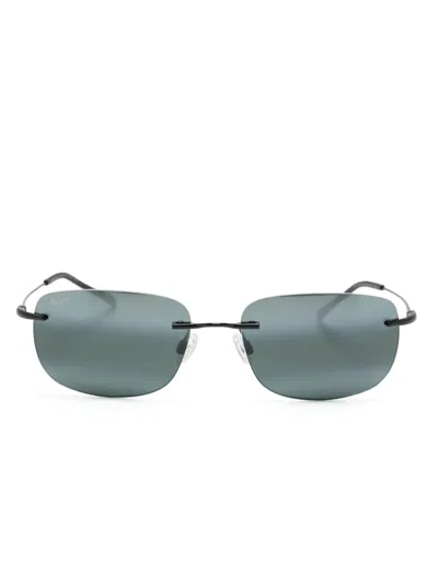 Maui Jim Ohai Double-gradient Lenses Rectangle Frame Sunglasses In Black