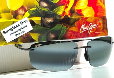 Pre-owned Maui Jim Ohai Gloss Black Polarized Neutral Grey Lens Sunglass 334-02 In Gray