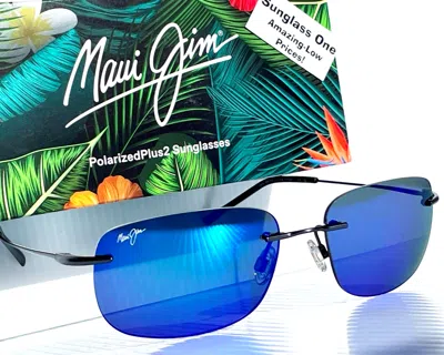 Pre-owned Maui Jim Ohai Gunmetal Polarized Blue Hawaii Mirror Lens Sunglass B334-02d