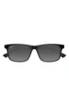 Maui Jim Okina 55mm Polarized Rectangular Sunglasses In Black