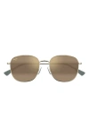 Maui Jim Olali Af 55mm Polarized Square Sunglasses In Gold/bronze