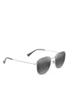 Maui Jim Olali Af Aviator Sunglasses, 55mm In Shiny Silver