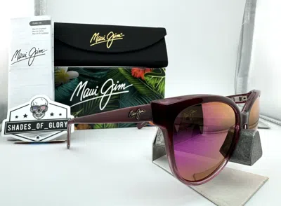 Pre-owned Maui Jim Olu Olu Mj 537-07a Burgundy Fade Maui Sunrise Polarized Sunglasses In Pink