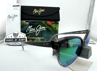 Pre-owned Maui Jim Olu Olu Mj 537-11a Grey Fade W/ Maui Green Polarized Sunglasses