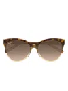 Maui Jim 'olu'olu Tortoiseshell Cat-eye Sunglasses In Brown