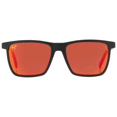 Maui Jim One Way Hawaii Lava Rectangular Unisex Sunglasses Rm875-02 55 In Orange