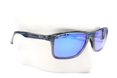 Pre-owned Maui Jim Onshore Blue Black Stripe Fade Polarized Sunglasses B798-03s $279