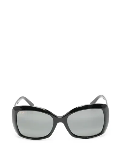 Maui Jim Orchid Rectangle-frame Sunglasses In Schwarz