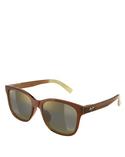 Maui Jim Owelo Polarized Square Sunglasses, 56mm In Transparent