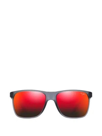 Maui Jim Pailolo Matte Rectangle-frame Sunglasses In Gray