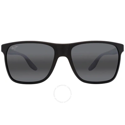 Maui Jim Pailolo Neutral Grey Rectangular Unisex Sunglasses 603-02 58 In Black / Grey