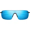 Maui Jim Palulu 99mm Polarizedplus2® Shield Sunglasses In Black Blue