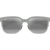 Maui Jim Paulele Af 57mm Polarizedplus2® Round Sunglasses In Green/neutral Grey