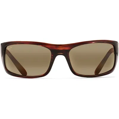 Maui Jim Peahi 65mm Polarized Sport Sunglasses In Tortoise/hcl Bronze Lens