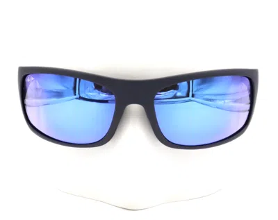 Pre-owned Maui Jim Peahi Black Matte Rubber Polarized Blue Hawaii Sunglasses B202-2m