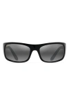 Maui Jim 'peahi In Gloss Black/neutral Grey