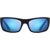 Maui Jim 'peahi In Matte Black/blue Hawaii