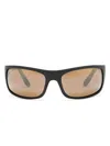 Maui Jim Peahi Rectangle-frame Sunglasses In Black