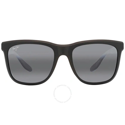 Maui Jim Pehu Neutral Grey Square Unisex Sunglasses 602-02 55 In Black / Grey