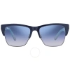 Maui Jim Perico Dual Mirror Blue To Silver Square Unisex Sunglasses Dbs853-03 56 In Blue / Gun Metal / Gunmetal / Navy / Silver