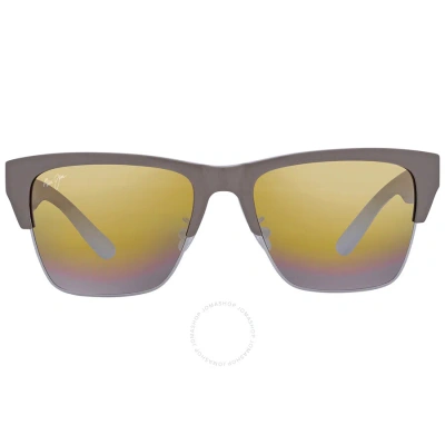 Maui Jim Perico Dual Mirror Gold To Silver Square Men's Sunglasses Dgs853-24f 56 In Gold / Ink / Silver