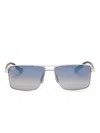 Maui Jim Piha Rectangle-frame Sunglasses In 银色