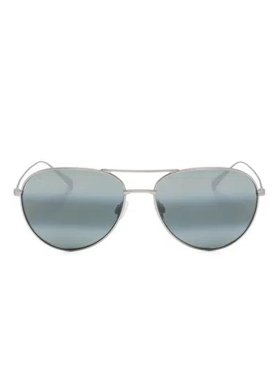 Maui Jim Pilot-frame Sunglasses In Silver