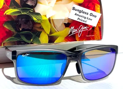 Pre-owned Maui Jim Pokowai Arch Mt Translucent Grey Polarized Blue Sunglass B439-11m
