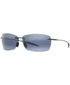Maui Jim Polarized Lighthouse Polarized Sunglasses , 423 In Black,grey
