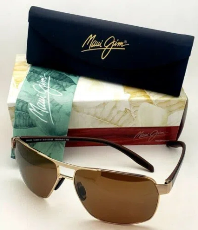 Pre-owned Maui Jim Polarized  The Bird Sunglasses Mj H 835-16 Gold Frames Brown Lenses
