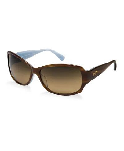 Maui Jim Polarized Nalani Sunglasses, 295 In Tortoise Blue,bronze Mir Pol