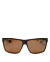 Maui Jim Alenuihaha 64mm Polarized Oversize Rectangular Sunglasses In Brown